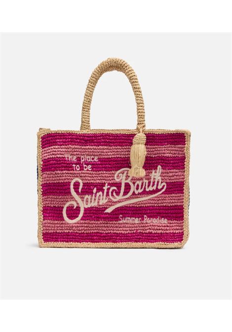 Borsa media in rafia SAINT BARTH | COL0013 COLETTE RAFFIA01110H STRIPES MULTIC 2132 EMB